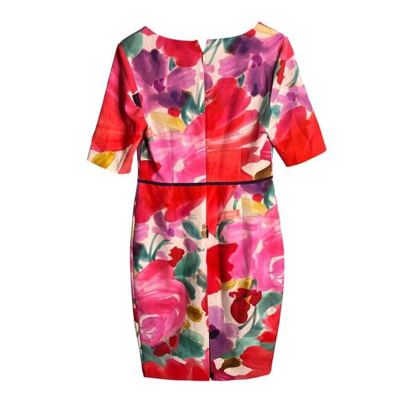 Trina Turk Midcentury Floral Sheath Dress Red Size 8 - Picture 4 of 5